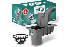 Millto™ Desagüe de Tubería de Lluvia y Canalón con Filtro 110 mm | Barranco de Lluvia Caja Bajante Sumidero de la Agua Tubo Polipropileno Resistente Conexión Vertical