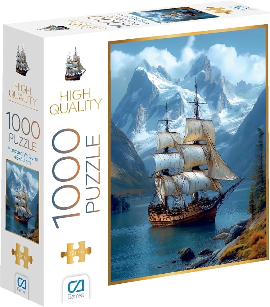 CA Games Manzara ve Gemi 1000 Parça 2,2mm Kalınlık 48x68cm Profesyonel Hobi Puzzle Yapboz Serisi