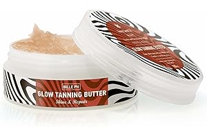 BODI BEAUTY Glow Tanning Beurre pour bronzage bronzant bronzant et crème bronzante à l'huile d'olive, huile de coco, beurre de karité – SPF 0, accélérateur de bronzage perles chatoyantes 150 ml