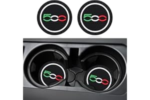 OYDDL 2PCS Car Coaster cup holder Compatible with FIAT 500 500E 500C 500L 500X Accessories (6.8 cm)