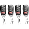 4PCS Garage Door Remote Key Fob 433.92Mhz, Electric Gate Garage Door Opener Cloning with 4 Button, Remote Control Duplicator Replacement, Remote Control Key Fob Wireless for Car Garage Door