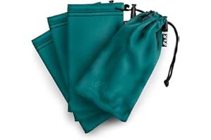 EDISON & KING Etui na okulary i ściereczka do czyszczenia okularów w jednym - opakowanie 4 woreczków - do użytku jako etui na okulary przeciwsłoneczne i ściereczka do czyszczenia z mikrofibry - może być używana bez