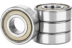 JESUSTREE 4 Pièces 6203ZZ Roulements à Billes 17x40x12mm Gorge Profonde Roulement à Bille en Acier Carbone, 6203Z Scellés Bearing, Convient pour Planches à roulettes, Trottinettes, Patins