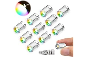 DIELIANHUA 10 pcs Mini Lumières LED, Lampe LED Miniature, Mini Lampe LED avec Batterie, Mini LED a Pile, Petite Lumière LED pour Maison de Poupée, Vitrines, Blocs de Construction Jouets, Collable