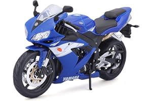 Bauer Spielwaren 2049746 Maisto Yamaha YZF-R1: Originalgetreues Motorradmodell im Maßstab 1:12, mit Federung und extra Seitenständer, blau (531102)