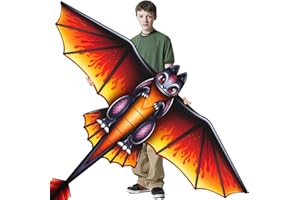 YNYBUSI Huge 3D Kite for Children and Adults, Red Dragon with 328ft Kite String and Bag, Easy to Fly Kids for Beginners, Trip Outdoor Family Activities Party Games Easy to Carry