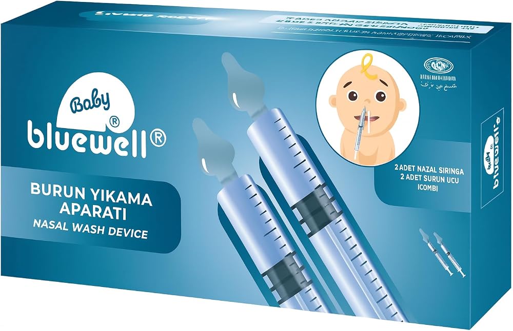 Bluewell Orthopedics Products Bebek Burun Yıkama Aparatı, 2'li Şırıngalı Nazal Aspiratör, Silikon Uç