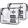 Biwat Beauty Case da Viaggio 2Pcs, Cosmetici Trousse Trasparente, Kit da Aereo per Liquidi, Sacchetti di Trucco PVC per Uomin