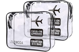 Biwat Beauty Case da Viaggio 2Pcs, Cosmetici Trousse Trasparente, Kit da Aereo per Liquidi, Sacchetti di Trucco PVC per Uomini e Donne