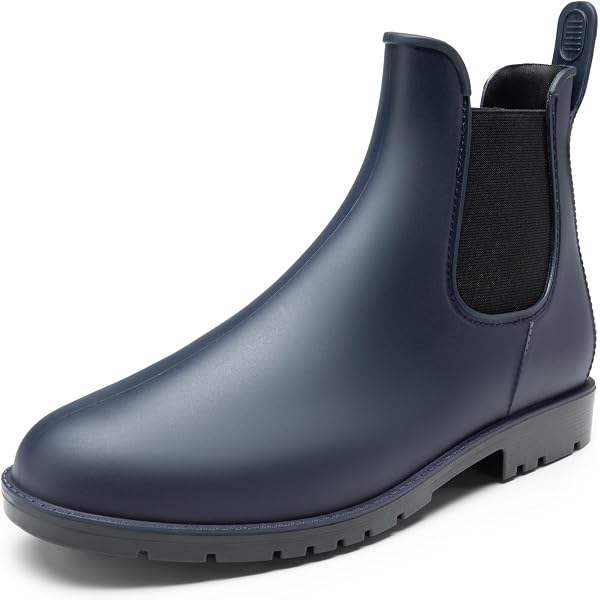 DREAM PAIRS Stivali Da Pioggia Bambini In Gomma – Impermeabili, Antiscivolo, Leggeri, Colore Giallo/Blu, Taglia 26, Con Linguette