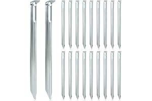 KOVSGQ Sardines Camping Piquets De Tente Sardines De Fixation 30cm 20Pcs Profil en v en Acier Galvanisé avec Œillet Piquets De Fixation Piquets Tente Métal pour Tentes De Camping Terrain Sablonneux