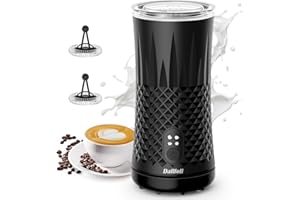 Dallfoll Mousseur à Lait Électrique 4 en 1 Multifonction, 400W Mousseurs à Lait Automatiques, 240ml Mousse de Lait Chaude/Froide Silencieux Contrôle pour Café Latte Macchiato Cappuccino