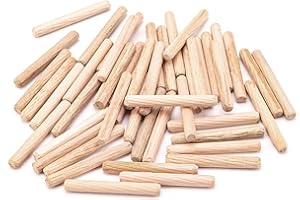 DNSHAN 50 pcs Wooden Dowels, 6mm Dowels Assorted Wooden Pegs Multifunctional Wood Screw Hole Plugs Wood Plugs Dowel Rods Tapered Dowels Pins for Furniture Repair and Fixing Handicraft