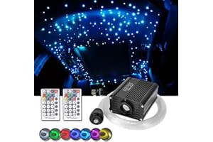 Dewel 16 W RGBW LED Fibre Optique Lumière Étoile Kit de Fixation au Plafond 150 pcs 2 m Fibre Optique D'éclairage avec RF Télécommande 28 Touches pour Bar Café Fête