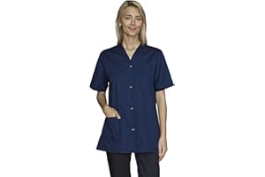 SNV Tunique médicale femme manche courte col V blouse médicale professionnelle fermeture par boutons pressions uniforme médicale femme