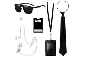 Horolam MIB Agent Costume Accessoires, Ensemble de costumes de services secrets Accessoires de costumes d'espions pour hommes femmes enfants pour Cosplay