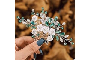 IYOU Peineta para el pelo de la boda nupcial Flores de cristal y diseño de perlas Pinza de pelo accesorios para la cabeza de la novia para mujeres y niñas