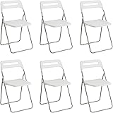 Baroni Home Sedia Pieghevole Salvaspazio, Sedia da Pranzo per Interno ed Esterno con Struttura in Acciaio, 42x38x78 cm (6 Pez