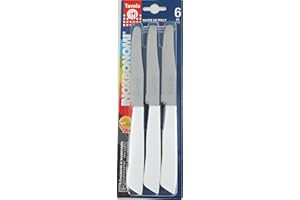 InoxBonomi 30006B Blister 6 Pezzi, Coltello Tavola 11 cm, Manico, Bianco