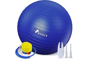 ROMIX Exercise Ball 65cm 55cm 75cm, Anti burst Pregnancy Ball with Hand Pump, Extra Thick Birthing Balls, Slip Resistant Fitness Swiss Yoga Gym Ball for Yoga, Labour, Pilates, Fitness, Stability