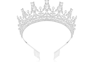 Makone Tiara Corona de Cristal con Diamantes de Imitación Peine para Corona Nupcial Proms de Boda Desfiles Niña Princesas Fiesta de Cumpleaños Diadema Mujer