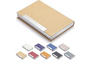 MAZYPO Etui na wizytówki, skóra PU, etui na karty dla mężczyzn i kobiet, ze stali nierdzewnej, etui na wizytówki, etui na karty kredytowe, smukłe metalowe kieszonkowe etui na karty z zamknięciem