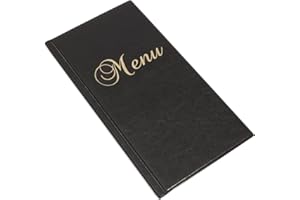 DWA Speisekarte Langformat DIN A4 schwarz Menükarte 6 Folien 12 Seiten