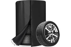 AICHARYNIC Universale Reifenabdeckung, 80 x 120 cm Auto Reifenabdeckung, wasserdichte Staubdicht Reifenschutzhülle, Universale Reifentaschen mit Reißverschluss für 4 Reifen - Schwarz