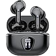 Wireless Earbuds, Bluetooth 5.3 Headphones HiFi Stereo, Bluetooth Earbuds with ENC Noise Cancelling Mic, IP7 Waterproof in Ear Earphones, 48H, LED Display Ear buds for Phones Workout, Mysterious Black