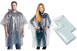 Best Of Signature Collection Disposable Rain Ponchos, 2/5/10 pcs Emergency Raincoats Waterproof Ponchos Lightweight for Men and Women with Hood and Sleeves