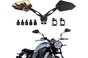 YUJYGAO M8 M10 Espejos Retrovisores de Motocicleta, Retrovisores Moto Homologados E9 con 7/8" 22mm Abrazadera del Manillar para Yamaha MT09 MT07 Touring Street Bike Cruiser ATV