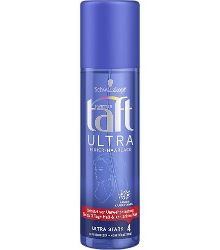Taft Fixier-Haarlack Ultra Haltegrad 4 (200 ml), Styling Spray bietet bis zu 24 h Halt, Pump-Spray verleiht gestärktes und widerstandsfähiges Haar Kosmetik