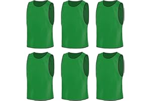 BSBUY 6Pcs Adult Kids Team Training Vest Breathable Mesh Scrimmage Sleeveless Training Pinnies Training Bibs Quick-Dry Multi-Sports Bibs Sports Practice Vests for Soccer Basketball Practice