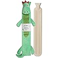Extra Long Hot Water Bottle – Super Soft Novelty Plush Cover – Natural Rubber 2L Capacity – 72cm Long – Perfect for Pain Relief on Aches or Injuries (Dinosaur)