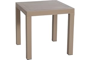 CLP Mesa Auxiliar Ocean Impermeable I Mesa Jardín Resistente a Las inclemencias del Tiempo I Mesa de Plástico Resistente a los Rayos UV, Color:Gris Pardo