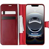 Microsonic Apple iPhone 16e Kılıf Delux Leather Wallet Kırmızı [iPhone 16e ile Uyumlu Kılıf - Kırmızı]