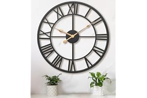 Pytha Sight orologio da parete grande 35cm,orologio da parete moderno,orologio da parete vintage a numeri romani a per cucina,ufficio,camera da letto,sala da pranzo