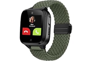 OUTPUTBT Magnetic Watch Strap 16mm for XPLORA Kidzi/Xplora X5 Play/XGO 2/XGO 3 Replacement Children Nylon Cotton Braid for Girl Boy
