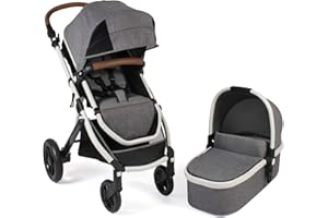 CHIC 4 BABY Torre 177 21 Combi Pushchair Set with Carrycot and Sports Seat and Maxi-Cosi Adaptor Grey