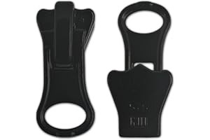 ZIPS & BOBS Spare Pullers for Chunky Type Zip Size #5 Slider Replacement Zipper Fastener Fixing (Black Donut (2pc))