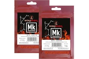 WÜRZTEUFEL Beta-karoten, Beta karotyna prowitamina A, naturalny, pomarańczowy barwnik E160a. 2 worki po 50 g (100 g)