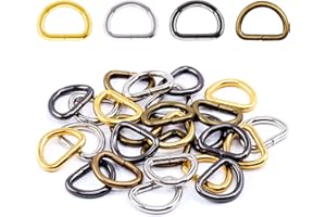 Swpeet 120 anelli a D semicircolari in metallo multiuso, 15 mm, 4 colori, per ferramenta, borse, anelli, accessori fai da te (colori misti, 1,5 cm)