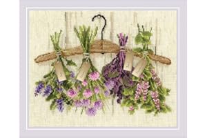 Riolis Kräuter Kit de Punto de Cruz, algodón, Multicolor, 30 x 24 cm