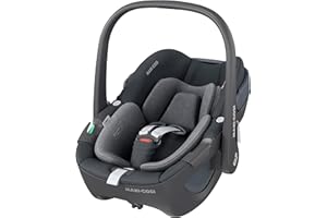Maxi-Cosi Pebble 360 i-Size, Baby Car Seat, 360 Car Seat Newborn, 0-15 Months (40-83 cm), One-Hand Rotation, ClimaFlow, Easy-in Harness, G-Cell Side Impact Protection, Essential Graphite