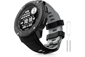 Mysnbkn Pasek zegarkowy, kompatybilny z Garmin Instinct 2X, Solar, Tactical, miękki silikonowy pasek, narzędzia do wymiany