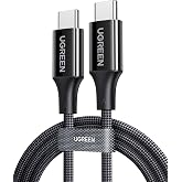 UGREEN USB-C 100W 5A QC PD &Ouml;rg&uuml;l&uuml; Hızlı Şarj Kablosu, 1 Metre, Siyah, 65249
