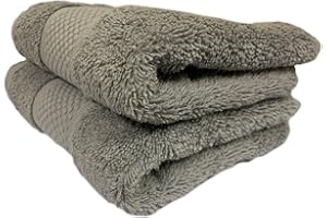 Sue Rossi Guest Towels 30 x 50cm Set Of 2, Organic Turkish Combed Cotton, 600gsm Thick, Soft & Absorbent Bathroom Or Kitchen Small Hand Towel, Face Cloth (Silver Grey, 2)
