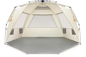 Easthills Outdoors Instant Shader Deluxe XL Easy Up 4 Person Beach Tent Sun Shelter - Extended Zippered Porch Included