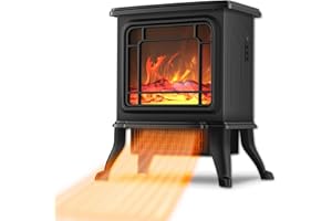 ‎DONYER POWER DONYER POWER 23" Elektroherd tragbare Heizung, 1800W, LED einstellbare Flammenintensität, Schwarz, Raumheizung, Raumheizgerät