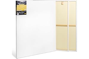 Elan Stretched Canvases 90x120 CM 380 GSM, 3-Pack A0 Canvas for Oil Painting, Extra Large Canvas for Painting 90 x 120, Oil Paint Canvases